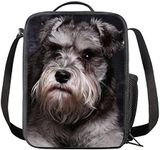 HELLHERO Boys Girls Lunch Boxes for School Lunch Bags Schnauzer Dog Lunchbag Insulated Thermal Meal Cooler Tote Bag Picnic Sack Organzier for Women Men Travel Workout Travel