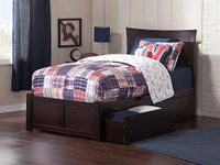 Atlantic Furniture AR9012111 Bed, Twin/X-Large, Espresso