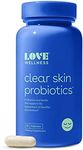 Love Wellness Clear Skin Probiotic – Probiotics to Support Clear Skin | 1 Per Day - 30 Day Supply | Contains clinically Studied Bifidobacterium longum & Chaste Tree Fruit Extract | Safe & Effective