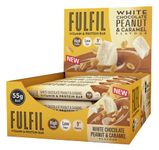 Fulfil Vitamin and Protein Bar (15 x 55 g Bars) — White Chocolate Peanut and Caramel Flavour — 20 g High Protein, 9 Vitamins, Low Sugar