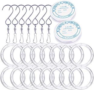 18 Pack Wind Chime Circles,DIY Wind Chimes,Wind Chime Supplies,Wind Chime kit,Wind Chime Parts Transparent Top Circles of Wind Chime or Frames of Suncatcher (10 Pack Transparent)