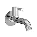 Plantex Single Lever Long Body Bib Cock Water Tap with Wall Flange & Teflon Tape for Wash Basin (MKS-1272-Chrome)