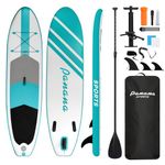 Panana Inflatable Stand Up Paddle Board 10' × 30" × 6",Premium 10ft Surfing Board Kit for Youth & Adults,SUP with Adjustable Paddle Hand Pump Fin Leash Backpack Aqua