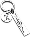 Mattel Men Drive Safe Keychain - Personalized Alphabet Keyring - Gift for Boyfriend, Husband, Dad - Birthday, Valentines Day Gifts (B)