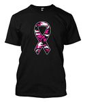 Camoflauge Pink Ribbon - Breast Cancer Men's T-Shirt - Black - XXXL