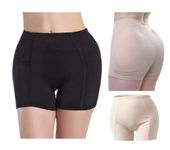 VIKSON INTERNATIONAL Shorts Sexy Imported Hip Butt Thigh Lifter Shapewear with 2 Sponge Pads Pads Shape wear Buttock Hip Enhancer Fake Ass with Tummy Tucker. (M, Black)