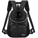 PetAmi Dog Front Carrier Backpack, Adjustable Dog Pet Cat Chest Carrier Backpack, Ventilated Dog Carrier for Hiking Camping Travel, Small Medium Dog Puppy Large Cat Carrying Bag, Max 10 lbs, Black