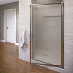 Basco Deluxe 22.75- 24.5 in. Width, Glass Shower Door, Rain Glass, Silver Finish