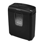 Paper Shredder for Home Use - Fellowes 6C 6 Sheet Cross Cut Paper Shredder for Home Office Use - Powershred Personal Shredder with Safety Lock & 11 Litre Bin - Security Level P4 - Black