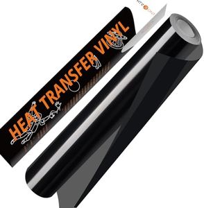 HTVRONT Black HTV Vinyl Roll - 12" x 10ft Black Iron on Vinyl for Cricut & Silhouette Cameo, Heat Transfer Vinyl Rolls for t Shirts - Easy to Cut & Weed for Heat Vinyl Design