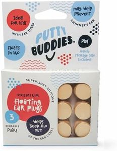 PUTTY BUDDIES Floating Earplugs 3-Pair Pack – Soft Silicone Ear Plugs for Swimming & Bathing – Invented by Physician – Keep Water Out – Premium Swimming Earplugs – Doctor Recommended (Tan)