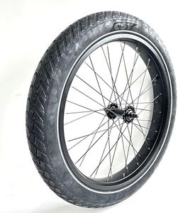 26''x4.0 Fat Bike Front Wheel Double Wall Rim with Puncture Resistant Tire All Terrain Bolt On and Hub 36x12G Spokes Black Alloy Aluminum Snow Bicycle Fatbike Wheel Assembly