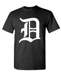 The Goozler Big D - Hip hop Rap Detroit Baseball - Mens Cotton T-Shirt, Black, 3X-Large