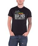 Bob Marley Men's Distressed Logo Short Sleeve T-shirt, Black, X-large