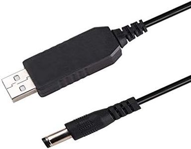 CCYC DC 5V to DC 12V USB Voltage Step Up Converter Cable, Power Supply Adapter Cable with DC Jack 5.5 x 2.5mm or 5.5 x 2.1mm, USB 5V to DC 12V Cable - 5ft [NOT Suitable for High Current Equipment]