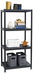 shelfr Industrial Design Black Metal Shelving Unit - 61x41x130 Heavy Duty 4 Tier Shelf Unit - Free Standing Storage Shelves - Office Shelves Kitchen Rack Storage Bookshelf - Outdoor Shelving Cabinet