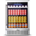 BODEGA Beverage Refrigerator 24 Inch, Under Counter Beverage Cooler Built-in and Freestanding Beverage Cooler 180 Cans, Stainless Steel Under Counter Beer Fridge Perfect for Beer,Soda, Water