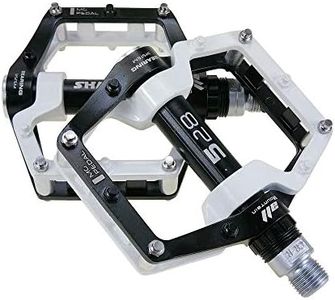 Black White 528 shanmashi Mountain Bike MTB Pedals Aluminium Bicycle BMX Flat Pedal with Removable Non-Slip Studs 9/16