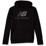 New Balance Girls' Graphic Hoodie, Black, 6X