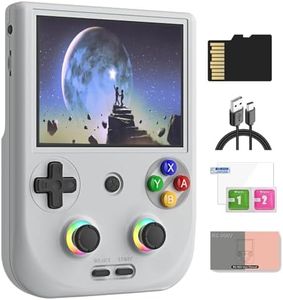 RG406V Android 13 Handheld Game Console 4" HD IPS 8GB RAM 128GB Storage RGB Lighting Game Player 5500mAh Battery Multi-Format Game Support(Gray)