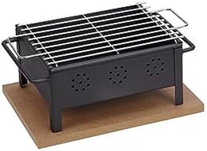 Barbacoa sobremesa con parrilla inoxidable 25x20 cm. Negro