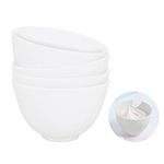 FERCAISH 4Pcs Diy Face Mask Mixing Bowl, Microwavable Silicone Facial Mud Bowl Cosmetic Beauty Tool for Home Salon (White)