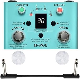 M-VAVE Lost-Tempo Drum Machine Looper Pedal,Looper and Drum Machine Guitar Looper Pedal with Built-in Tuner,Loop Pedal for Electric Guitar,with Footswitch Topper & Audio Cable