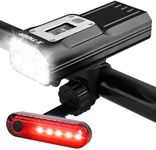 X-TIGER 8 LED Bike Lights Front and Back, Ultra Bright Bike Lights for Night Riding, Bike Headlight with OLED Display, USB-C Rechargeable Multifunctional Bicycle Light with 5+4 Modes