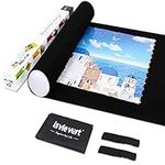 Lavievert Jigsaw Puzzle Roll Mat Puzzle Storage Saver Black Felt Mat, Long Box Package, No Folded Creases, Jigroll Up to 1,500 Pieces - Comes with A Drawstring Opening Design Bag