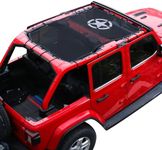 Sunshade for 2018-2022 Jeep Wrangler JLU 4 Door Full Length Mesh Sun Shade, JL Unlimited, Sport, Sport S, Sahara, Rubicon Sunshade Bikini Soft Top Cover Net, Blocks UV, Wind, Noise, Star