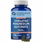 Carbamide Forte Chelated Magnesium Glycinate Supplement 2000mg Per Serving | Magnesium Supplement Supports Muscle Recovery & Better Sleep - 120 Veg Tablets