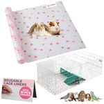 LuftPets Waterproof Guinea Pig Cage Liner (1- EVA Roll with 10 Stickers). Easily Cut to Fit Hamster & Rabbit Cages, Reusable & Anti-Skid Rabbit Bedding. Ideal Mat for Reptile Enclosures. 18"×79"