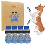 BEAUTYZOO Non-Slip Dog Socks for Hardwood Floors, Small Medium Large Senior Old Dogs Paw Protectors 2 Pairs - Traction Control Anti Slip Puppy Socks Prevent Licking, Anti Twist for Hot/Cold Pavement