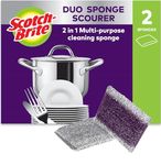 Scotch-Brite Non-Scratch Delicate Scrubber with Inner Sponge, 2 Pieces per Pack – Ideal for Cleaning Pots, Pans, Non-Stick Cookware, and Fragile Surfaces such as Glass