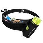 Waist Pack Sport Running Belt Pouch Bag with Water Bottle Holder and 2 Zipped Pockets for iPhone Samsung or Smartphones hydration packs for Man Women Workout Outdoors Climbing Cycling Large Fanny Pack