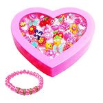 VIRTUAL WORLD Adjustable Ring Set for Girls 36pcs Jewelry Rings with Heart Shape Box, Birthday Gift(Cartoon)(Assorted) Bracelet Inside