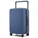 Mixi Carry On Luggage Airline Approved 20'' Lightweight Luggage Wide Handle PC Hardshell Suitcases with Spinner Wheels & TSA Lock, Sapphire Blue