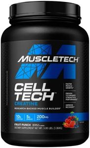 Creatine Monohydrate Powder MuscleTech Cell-Tech Creatine Post Workout Recovery Drink Muscle Builder For Men & Women Muscle Building Supplements Fruit Punch, 3 lbs (27 Serv)