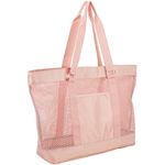 Eastsport Mesh Tote Beach Bag, Blush, Large