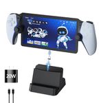 Charging Stand with PD 20W Adapter and USB Cable for Playstation Portal Remote Player, PS Portal Charging Dock with Metal Base, Playstation 5 PS5 Portable Accessories Stand Charger Station, Black