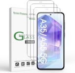 amFilm (3 Pack) Tempered Glass Screen Protector for Samsung Galaxy A55 5g 2024, Easy Installation, Bubbles-Free and Case Friendly.