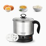 Milton Champ 1500 Electric Multi Cooker with steamer | Rice Cooker | 5 egg tray | 1.5 litre 600 Watt | 3 Boiling Modes | Stainless Steel body | Egg boiler | Tea, Soup, Noodles maker | 1 Year Warranty