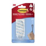 Command Large Hook, Pack 1 Hook and 2 Adhesive Strips, Transparent - Damage Free Hanging - Holds up to 1.8kg