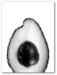 Avocado Print, Black and White Kitchen Art, 8 x 10 Inches, Unframed