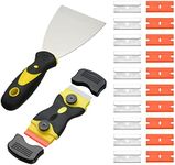 EFGTEK 22Pcs Putty Knife Set, Spackle Tools and Razor Blade Scraper with Metal and Plastic Blades for Wood, Glass, Drywall and Ceiling