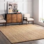 Urban Home (6x9 feet Handwoven Jute Rectangular Rug, Natural Fiber, Braided Reversible Carpet for Bedroom Living Room Dining Room