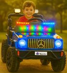 Toyify Kids Jeep Ride On Car 12V Battery Operated Electric Jeep for Kids with Remote Control, Manual Steering, Music System, LED Lights & Rechargeable Battery (1-6Yrs)