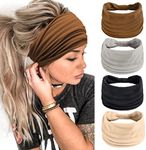 4 Packs Headbands Women Wide Hair Band for Girls Elastic Running Yoga Head Wraps