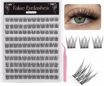 Self Adhesive Eyelashes Natural Look Wispy Pre Glued Lash Clusters No Glue Needed Press on Lashes Adhesive Clusters Easy to Apply 11-13MM Adhesive Eyelashes with Lash Tweezers 120pcs