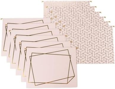 Blu Monaco 12 Pack Decorative Hanging File Folders Letter Size with Adjustable Tabs - Pink with Gold Hanging File Folders - Pretty Hanging File Folders - Cute Hanging File Folders for Filing Cabinet